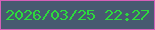 文字の大きさ：3、枠の色：d660b8、背景の色：475a70、文字の色：2dda3d 無料ブログパーツのブログ時計