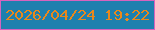 文字の大きさ：2、枠の色：d663be、背景の色：1e80ae、文字の色：ea881b 無料ブログパーツのブログ時計