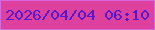 文字の大きさ：3、枠の色：d668de、背景の色：de409d、文字の色：5518cc 無料ブログパーツのブログ時計