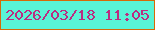 文字の大きさ：1、枠の色：d66a07、背景の色：59f4d6、文字の色：bb2c81 無料ブログパーツのブログ時計
