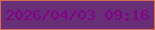 文字の大きさ：3、枠の色：d66c54、背景の色：682f77、文字の色：830186 無料ブログパーツのブログ時計