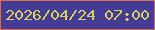 文字の大きさ：5、枠の色：d66e54、背景の色：453c96、文字の色：d6cd60 無料ブログパーツのブログ時計