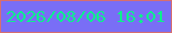 文字の大きさ：3、枠の色：d66e70、背景の色：796ef6、文字の色：0cef8d 無料ブログパーツのブログ時計