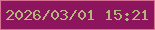 文字の大きさ：4、枠の色：d66f93、背景の色：8d155e、文字の色：b5b47c 無料ブログパーツのブログ時計