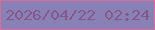 文字の大きさ：1、枠の色：d66f9a、背景の色：8981b6、文字の色：825988 無料ブログパーツのブログ時計