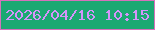 文字の大きさ：1、枠の色：d671bb、背景の色：1ba972、文字の色：d594fb 無料ブログパーツのブログ時計