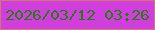 文字の大きさ：3、枠の色：d6746e、背景の色：d13ede、文字の色：2a7a14 無料ブログパーツのブログ時計