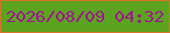 文字の大きさ：1、枠の色：d6762b、背景の色：5ca31f、文字の色：9f1591 無料ブログパーツのブログ時計