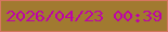 文字の大きさ：3、枠の色：d67661、背景の色：a17a30、文字の色：be03a5 無料ブログパーツのブログ時計