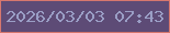 文字の大きさ：2、枠の色：d6776e、背景の色：5d4b76、文字の色：9a9ec5 無料ブログパーツのブログ時計