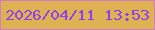 文字の大きさ：3、枠の色：d679c6、背景の色：dcb253、文字の色：973bf0 無料ブログパーツのブログ時計