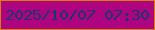 文字の大きさ：2、枠の色：d67f0b、背景の色：af047f、文字の色：1e346d 無料ブログパーツのブログ時計
