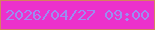 文字の大きさ：2、枠の色：d6815f、背景の色：ec31cc、文字の色：9b8df1 無料ブログパーツのブログ時計