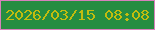 文字の大きさ：4、枠の色：d681bc、背景の色：258d41、文字の色：c3bc0f 無料ブログパーツのブログ時計