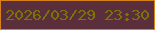 文字の大きさ：1、枠の色：d6821b、背景の色：5b2e3b、文字の色：797405 無料ブログパーツのブログ時計