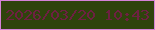 文字の大きさ：1、枠の色：d682d7、背景の色：2f430c、文字の色：6e2042 無料ブログパーツのブログ時計