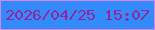 文字の大きさ：3、枠の色：d682fa、背景の色：328bf9、文字の色：95249f 無料ブログパーツのブログ時計