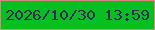 文字の大きさ：5、枠の色：d68782、背景の色：06bf22、文字の色：372d53 無料ブログパーツのブログ時計