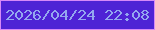 文字の大きさ：2、枠の色：d689f8、背景の色：4e23d5、文字の色：94a7ef 無料ブログパーツのブログ時計