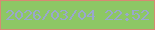文字の大きさ：2、枠の色：d68a73、背景の色：8dc765、文字の色：99a7cd 無料ブログパーツのブログ時計