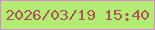 文字の大きさ：4、枠の色：d68ad1、背景の色：b3ec73、文字の色：af535a 無料ブログパーツのブログ時計