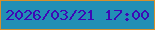文字の大きさ：1、枠の色：d68f2d、背景の色：228fb6、文字の色：3e08b6 無料ブログパーツのブログ時計
