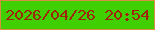 文字の大きさ：3、枠の色：d68f42、背景の色：40d002、文字の色：a02507 無料ブログパーツのブログ時計