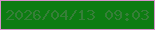 文字の大きさ：5、枠の色：d691cc、背景の色：0d7c12、文字の色：367f38 無料ブログパーツのブログ時計