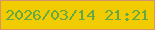 文字の大きさ：4、枠の色：d6926a、背景の色：f0cc00、文字の色：66a846 無料ブログパーツのブログ時計
