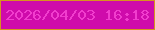文字の大きさ：3、枠の色：d6931f、背景の色：cf0bab、文字の色：f13dce 無料ブログパーツのブログ時計