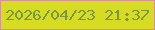 文字の大きさ：1、枠の色：d69397、背景の色：d5dc22、文字の色：7c9744 無料ブログパーツのブログ時計