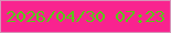 文字の大きさ：5、枠の色：d694b8、背景の色：f9238f、文字の色：5ac718 無料ブログパーツのブログ時計