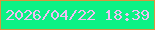 文字の大きさ：4、枠の色：d6963d、背景の色：0cf285、文字の色：f2bef4 無料ブログパーツのブログ時計