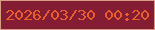 文字の大きさ：1、枠の色：d69c84、背景の色：841d33、文字の色：e95e2b 無料ブログパーツのブログ時計