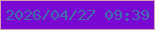 文字の大きさ：5、枠の色：d69cba、背景の色：7808d2、文字の色：416ea8 無料ブログパーツのブログ時計