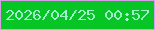 文字の大きさ：5、枠の色：d69ee7、背景の色：07c524、文字の色：9ff1cb 無料ブログパーツのブログ時計