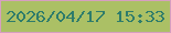 文字の大きさ：3、枠の色：d69fc0、背景の色：abc065、文字の色：2e7c6b 無料ブログパーツのブログ時計