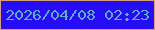 文字の大きさ：5、枠の色：d6a078、背景の色：260bf5、文字の色：63aaca 無料ブログパーツのブログ時計
