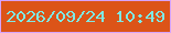 文字の大きさ：1、枠の色：d6a3ff、背景の色：dc5418、文字の色：7ee9e5 無料ブログパーツのブログ時計