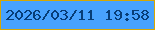 文字の大きさ：3、枠の色：d6a702、背景の色：48a2fe、文字の色：073d77 無料ブログパーツのブログ時計