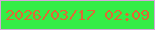 文字の大きさ：5、枠の色：d6a7db、背景の色：35ed46、文字の色：e06835 無料ブログパーツのブログ時計