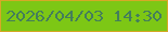 文字の大きさ：5、枠の色：d6a827、背景の色：7dc715、文字の色：447e5b 無料ブログパーツのブログ時計