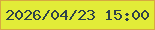 文字の大きさ：2、枠の色：d6a940、背景の色：e2ec38、文字の色：2e424a 無料ブログパーツのブログ時計