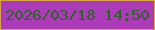文字の大きさ：5、枠の色：d6aa2e、背景の色：ac3bb9、文字の色：2a6322 無料ブログパーツのブログ時計
