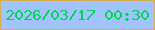 文字の大きさ：5、枠の色：d6ac4f、背景の色：a2c4fd、文字の色：01d552 無料ブログパーツのブログ時計
