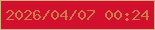 文字の大きさ：3、枠の色：d6ac83、背景の色：d20f2d、文字の色：ca7d49 無料ブログパーツのブログ時計
