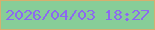 文字の大きさ：5、枠の色：d6af6e、背景の色：87cd98、文字の色：8c69f0 無料ブログパーツのブログ時計