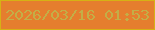 文字の大きさ：1、枠の色：d6b115、背景の色：e57e2e、文字の色：c3ae47 無料ブログパーツのブログ時計