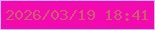 文字の大きさ：5、枠の色：d6b1fe、背景の色：f20aae、文字の色：cf5c75 無料ブログパーツのブログ時計