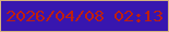 文字の大きさ：1、枠の色：d6b27f、背景の色：3816af、文字の色：bf1f0d 無料ブログパーツのブログ時計